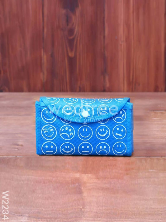 Foldable nonwoven shopping bag with smiley prints - W2234