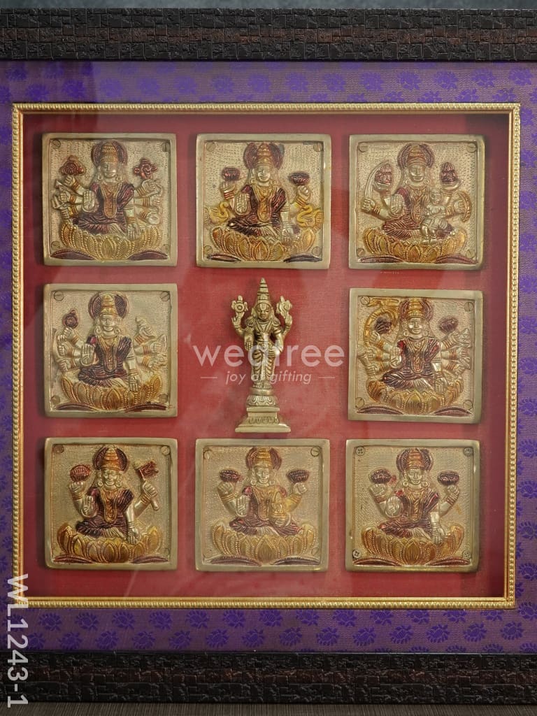 Frame : Brass Ashtalakshmi and Tirupathi balaji idol (14.2 X 14.5 Inches)  - WL1243