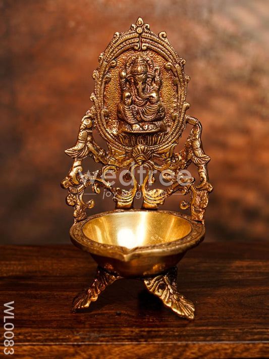 Ganesh Diya (Brown antique finish) - WL0083