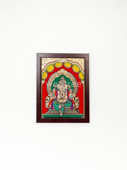 Ganesha Glass Reverse Painting Frame - 8 x 6 inch - WL4560