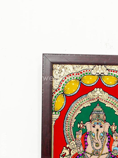 Ganesha Glass Reverse Painting Frame - 8 x 6 inch - WL4560-1