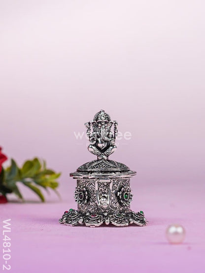 Ganesha Kumkum Holder - 2 inch - Silver - WL4810-2