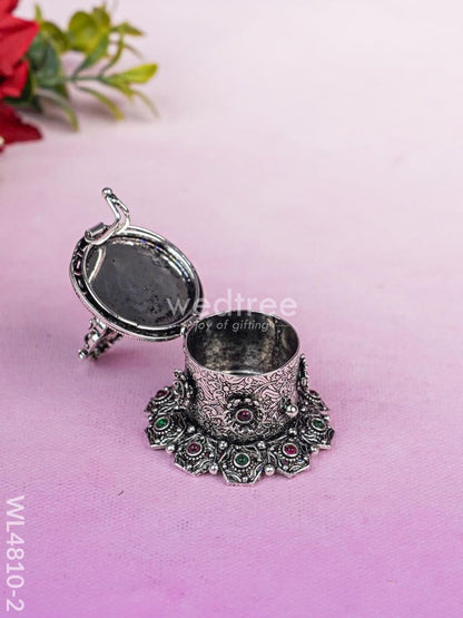Ganesha Kumkum Holder - 2 inch - Silver - WL4810-2