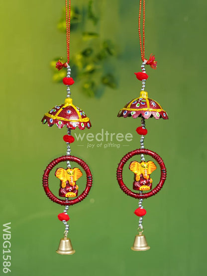 Ganesha Thoran with Bells - Set of 2 - WBG1586