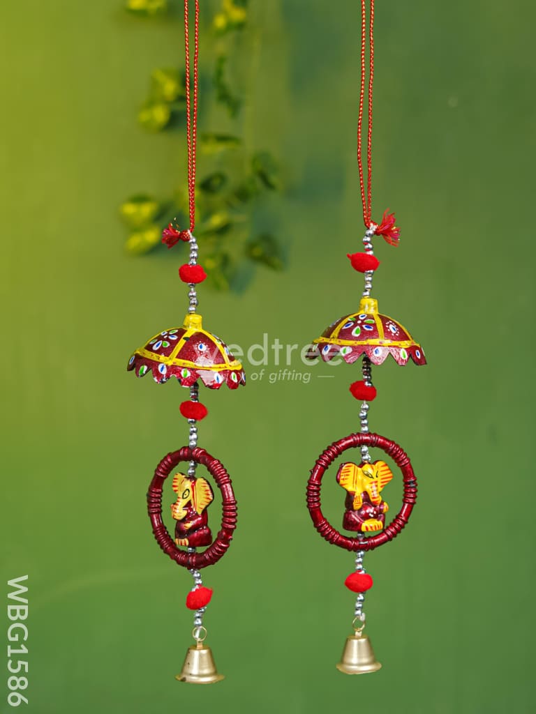 Ganesha Thoran with Bells - Set of 2 - WBG1586