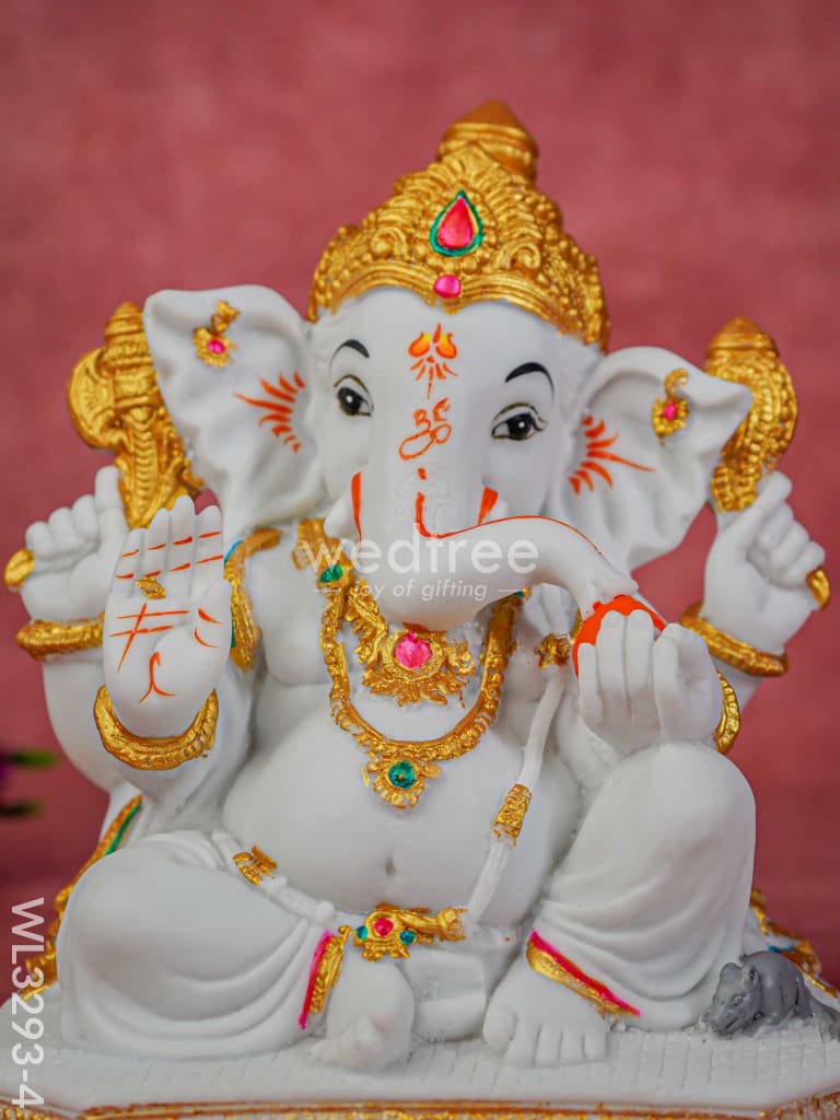 Ganesha with Rat Idol in Polyresin - WL3293-4