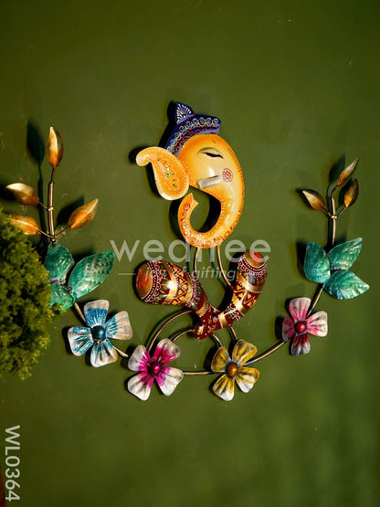 Ganesha with small flowers - WL0364