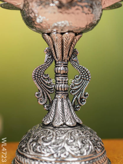 German Silver Annapakshi Kuthu Vilaku- 10 inch- Set of 2 - WL4723