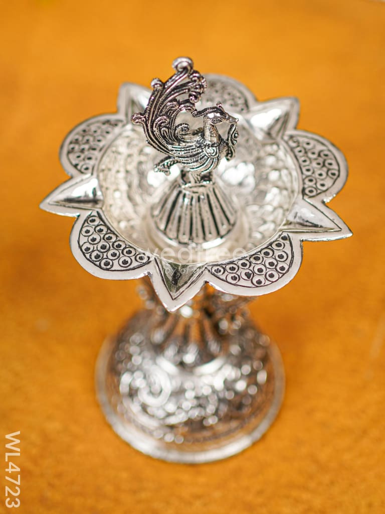 German Silver Annapakshi Kuthu Vilaku- 10 inch- Set of 2 - WL4723