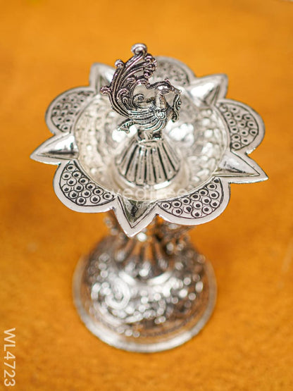 German Silver Annapakshi Kuthu Vilaku- 10 inch- Set of 2 - WL4723