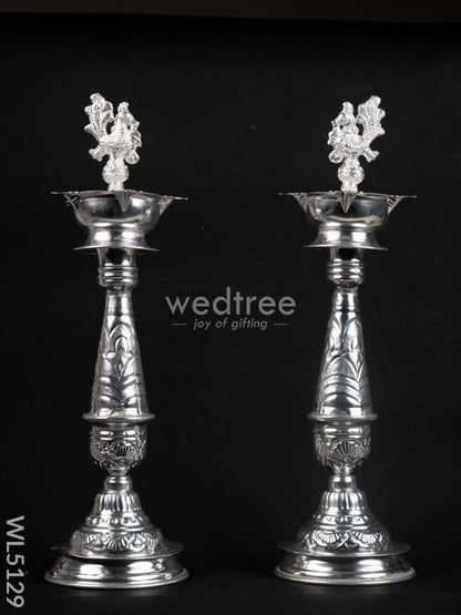 German Silver Annapakshi Kuthu Vilaku - 14 inch - WL5129
