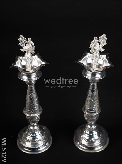 German Silver Annapakshi Kuthu Vilaku - 14 inch - WL5129