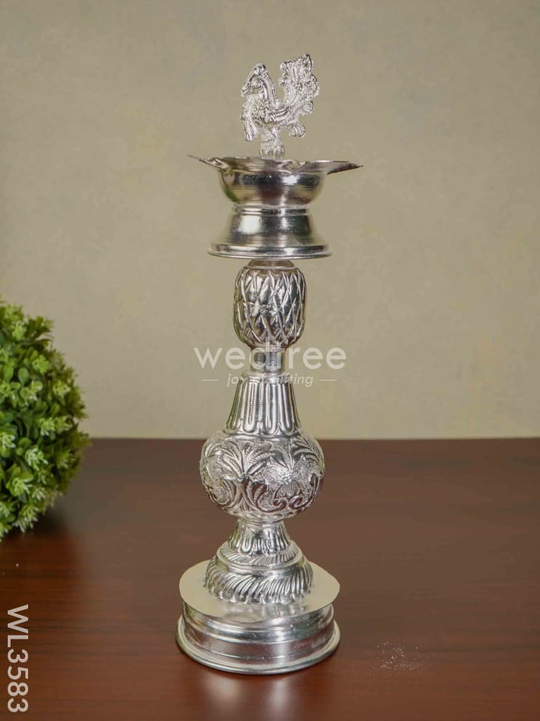 German Silver Annapakshi Kuthu Vilaku - 15 inch - Set of 2 - WL3583