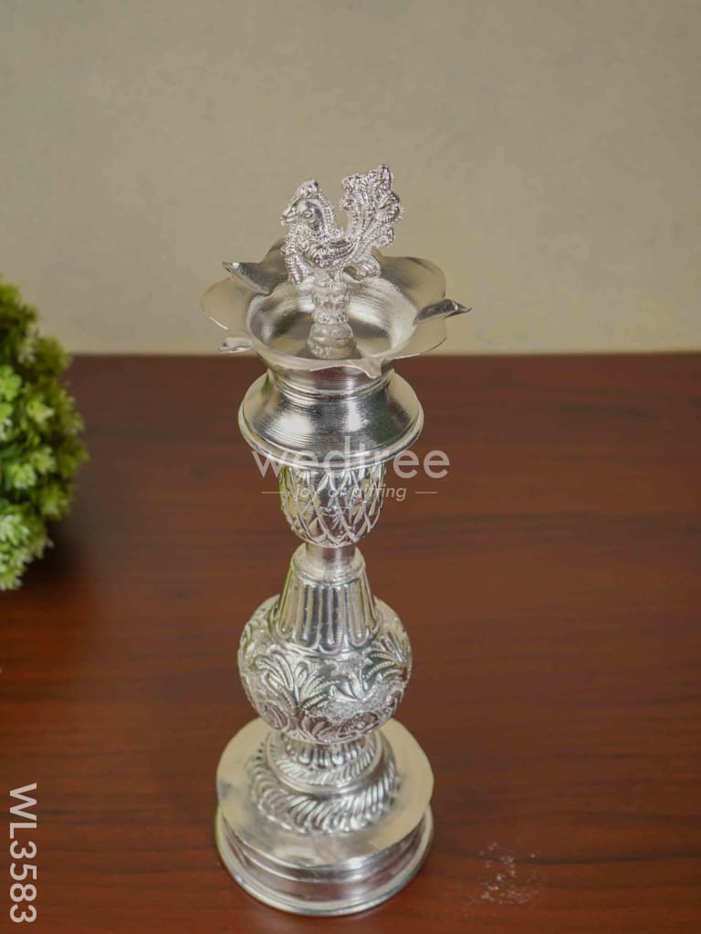 German Silver Annapakshi Kuthu Vilaku - 15 inch - Set of 2 - WL3583