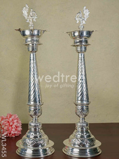 German Silver Annapakshi Kuthu Vilaku - Set of - 21 inches - WL3455