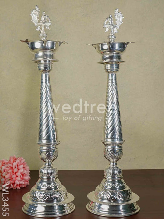 German Silver Annapakshi Kuthu Vilaku - Set of - 21 inches - WL3455