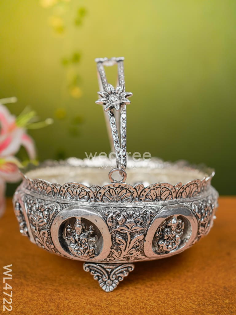 German Silver Antique Ashtalakshmi Basket - WL4722