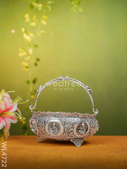 German Silver Antique Ashtalakshmi Basket - WL4722