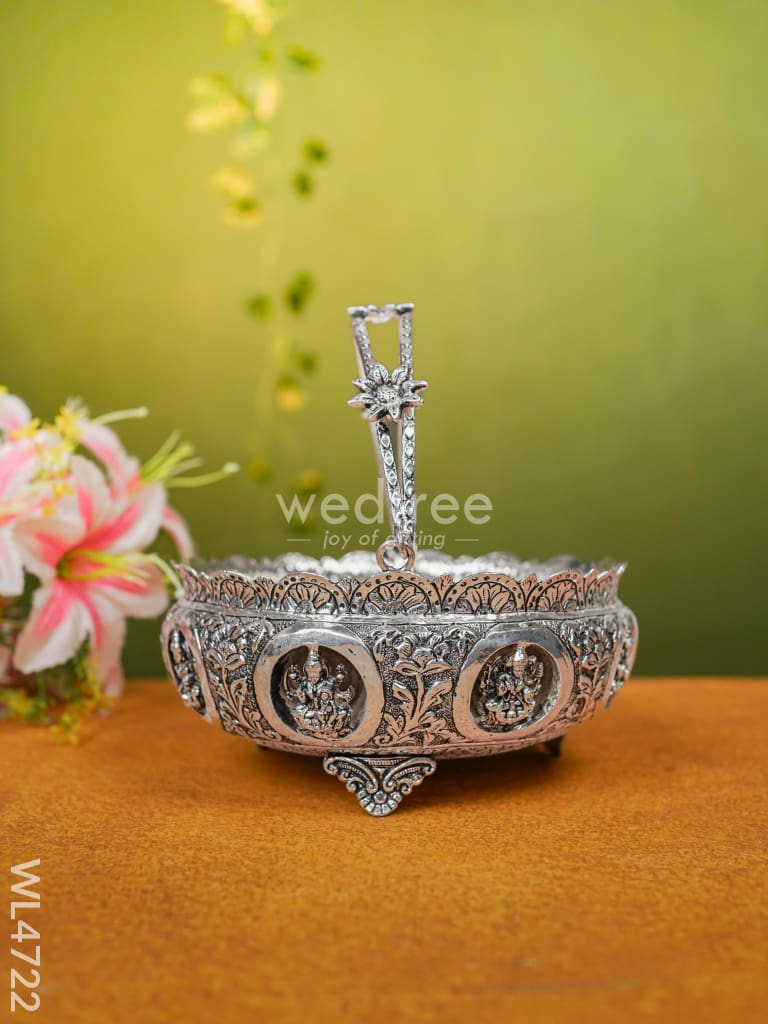 German Silver Antique Ashtalakshmi Basket - WL4722