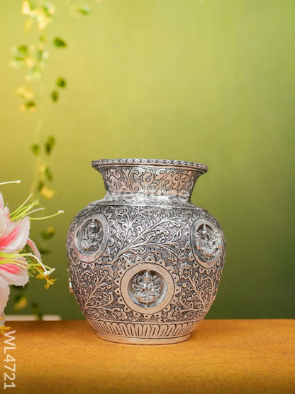 German Silver Antique Ashtalakshmi Kodam - 7 inch - WL4721