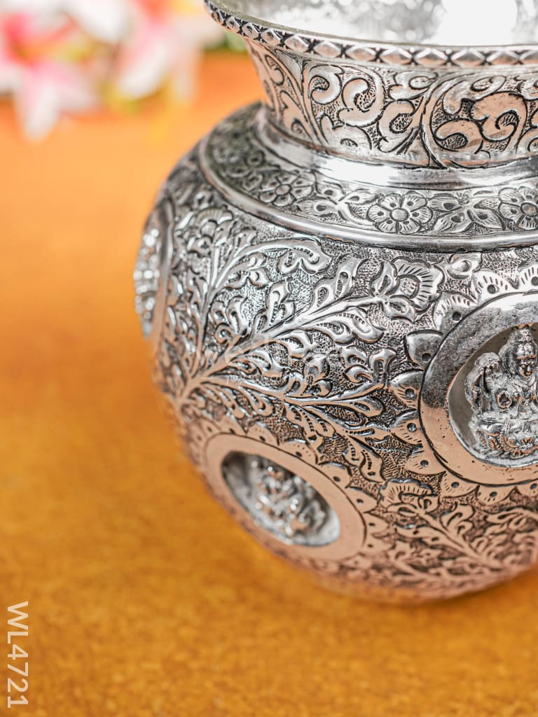 German Silver Antique Ashtalakshmi Kodam - 7 inch - WL4721