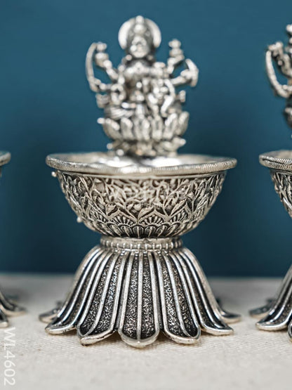 German Silver Ashtalakshmi Diya - Set of 8 - WL4602