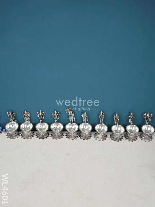 German Silver Dasavatharam Diya - Set of 10 - WL4601