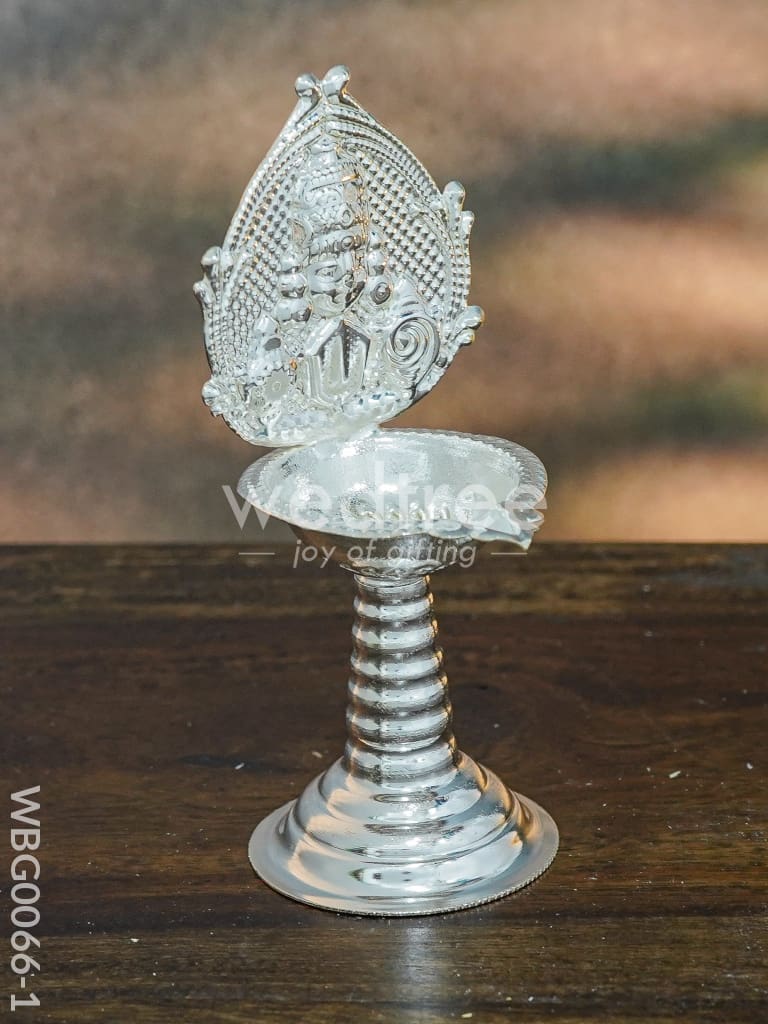 German Silver Diya with Kuthuvilakku Stand - WBG0066