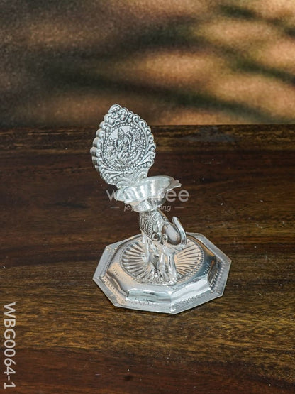 German Silver Elephant Kamakshi Diya - WBG0064