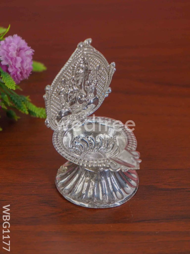German Silver Ganesha Diya - WBG1177