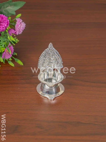 German Silver Kamatchi Diya - 3.2 inch - WBG1156