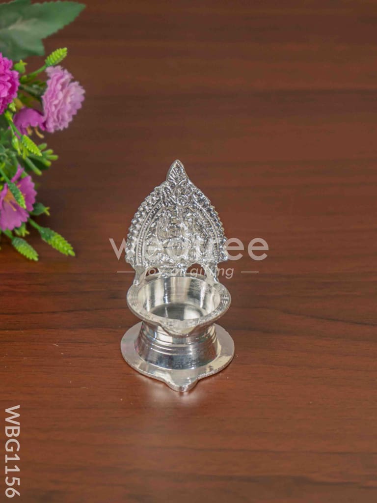 German Silver Kamatchi Diya - 3.2 inch - WBG1156