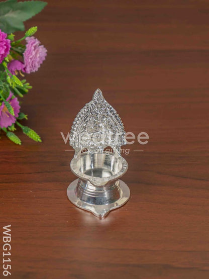 German Silver Kamatchi Diya - 3.2 inch - WBG1156
