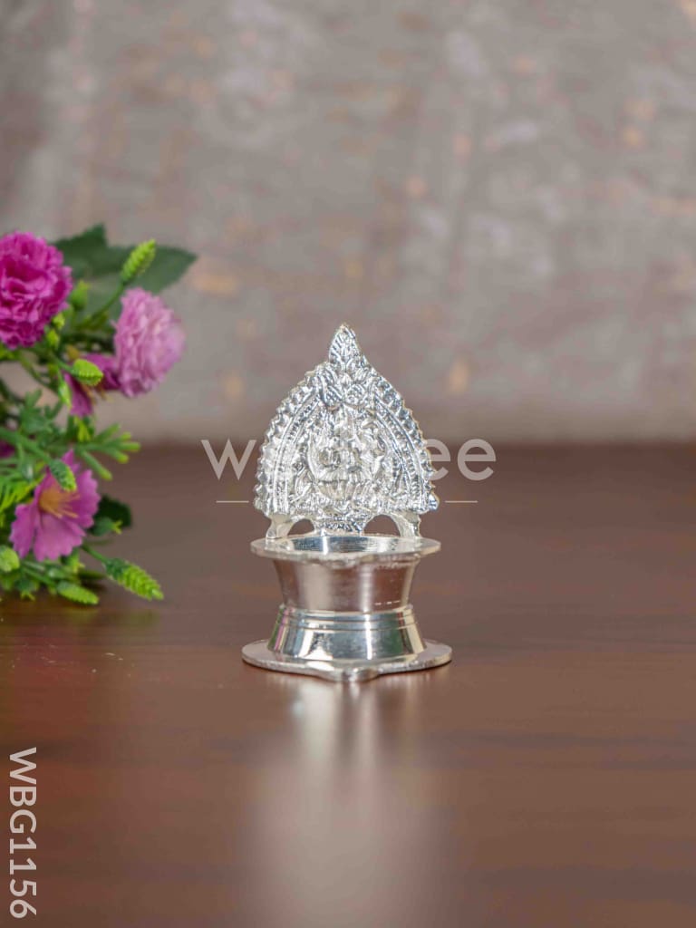 German Silver Kamatchi Diya - 3.2 inch - WBG1156
