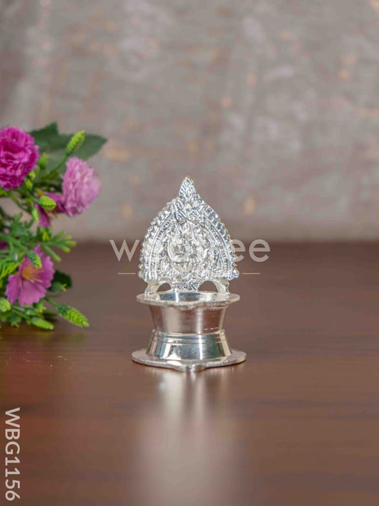 German Silver Kamatchi Diya - 3.2 inch - WBG1156
