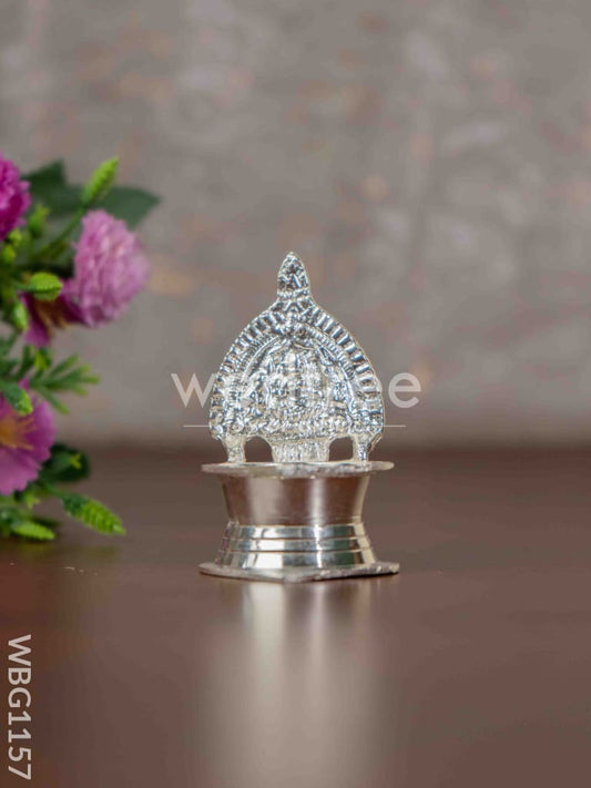 German Silver Kamatchi Diya - 3 inch - WBG1157