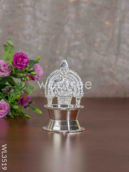 German Silver Kamakshi Diya - 4.2 inch - WL3519