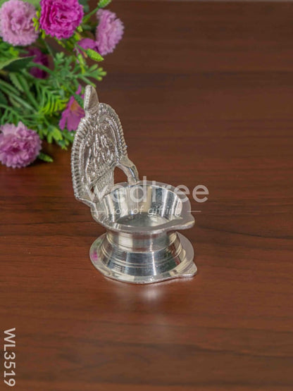 German Silver Kamatchi Diya - 4.2 inch - WL3519