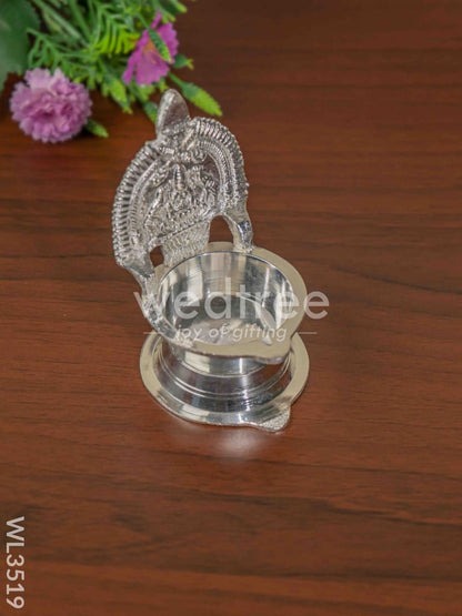 German Silver Kamatchi Diya - 4.2 inch - WL3519