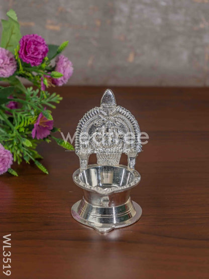 German Silver Kamatchi Diya - 4.2 inch - WL3519