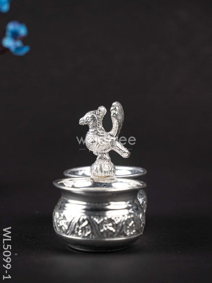 German Silver Kumkum-Manjal Holder - WL5099-1