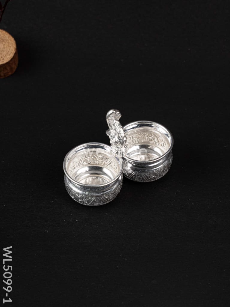 German Silver Kumkum-Manjal Holder - WL5099-1