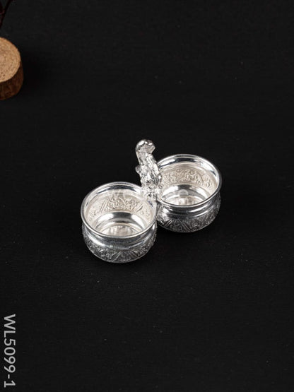 German Silver Kumkum-Manjal Holder - WL5099-1