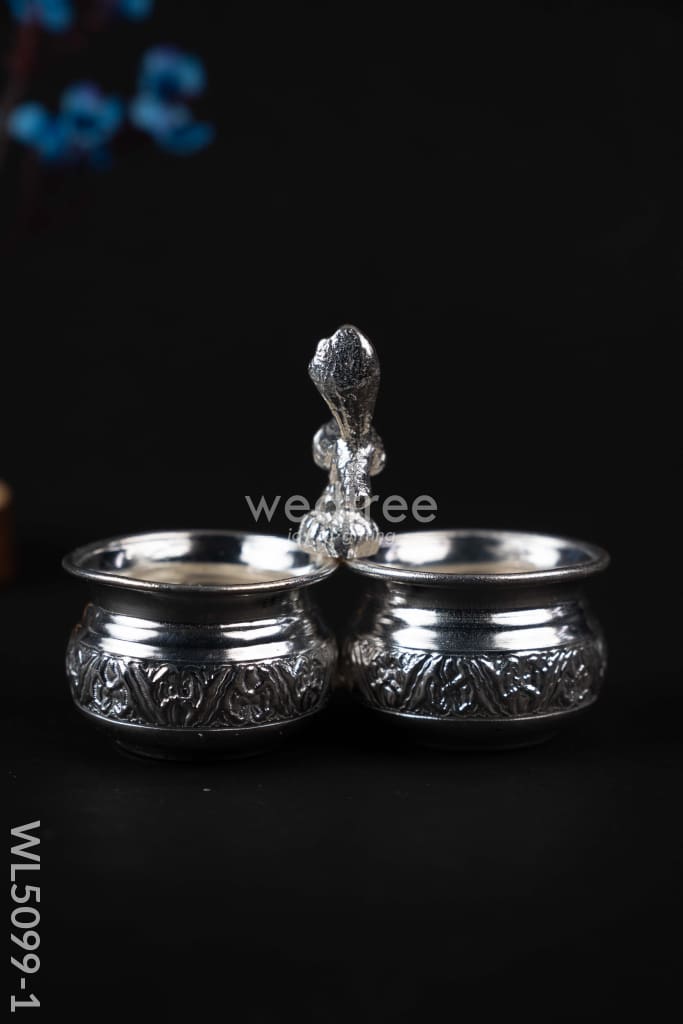 German Silver Kumkum-Manjal Holder - WL5099-1