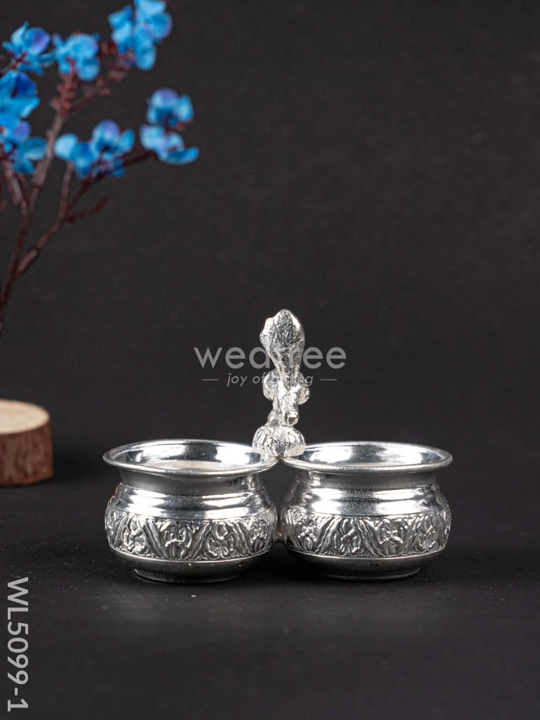 German Silver Kumkum-Manjal Holder - WL5099-1
