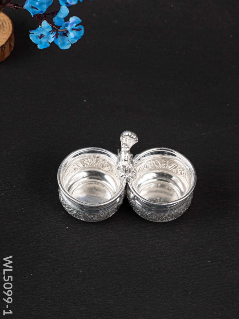 German Silver Kumkum-Manjal Holder - WL5099-1