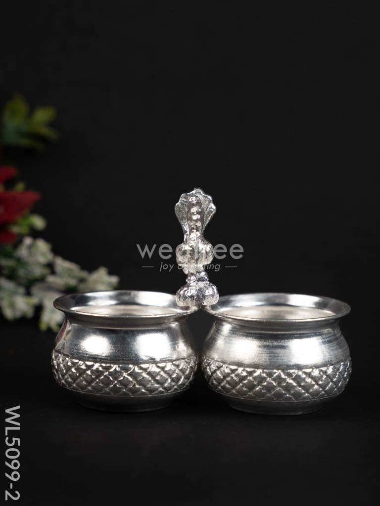 German Silver Kumkum-Manjal Holder - WL5099-2