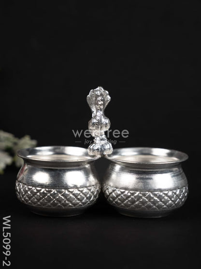 German Silver Kumkum-Manjal Holder - WL5099-2