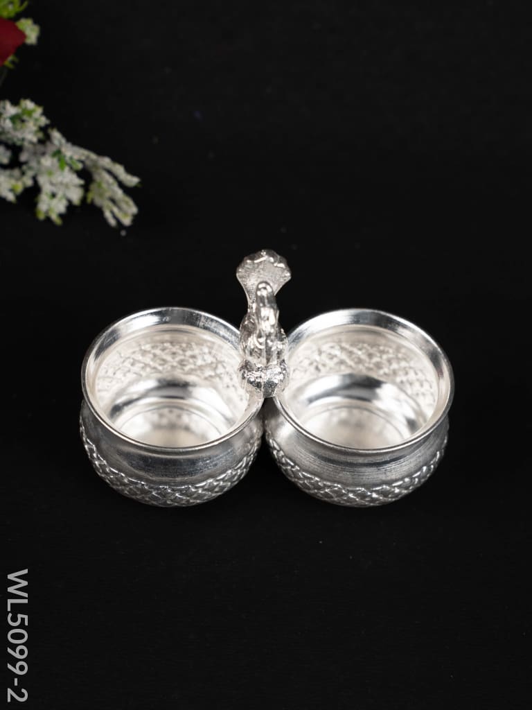 German Silver Kumkum-Manjal Holder - WL5099-2