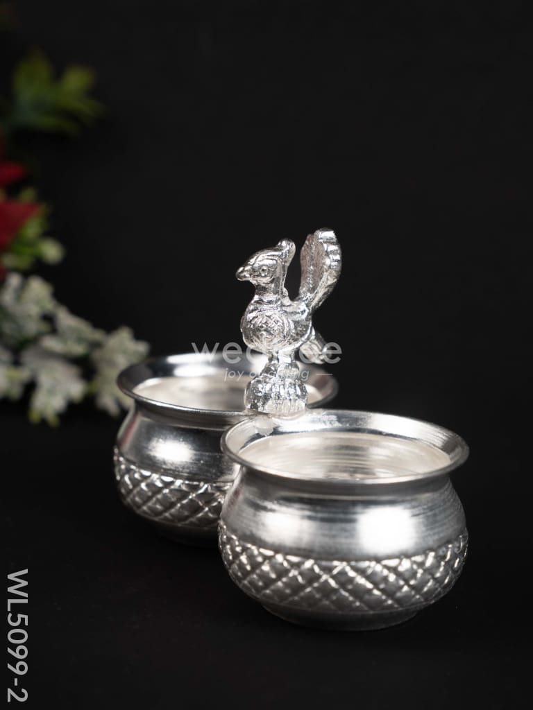 German Silver Kumkum-Manjal Holder - WL5099-2